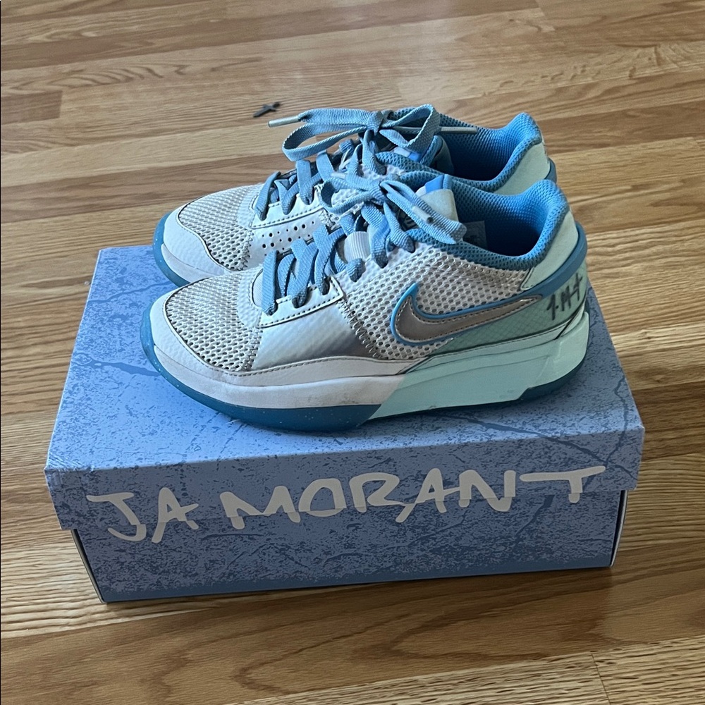 Nike Kids' Light Blue and White Athletic Sneakers